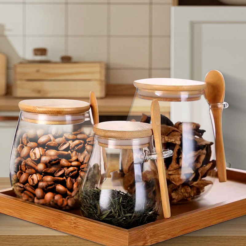 Coffee Tea And Sugar Canister Set - Tarro de vidrio sellado de 34oz