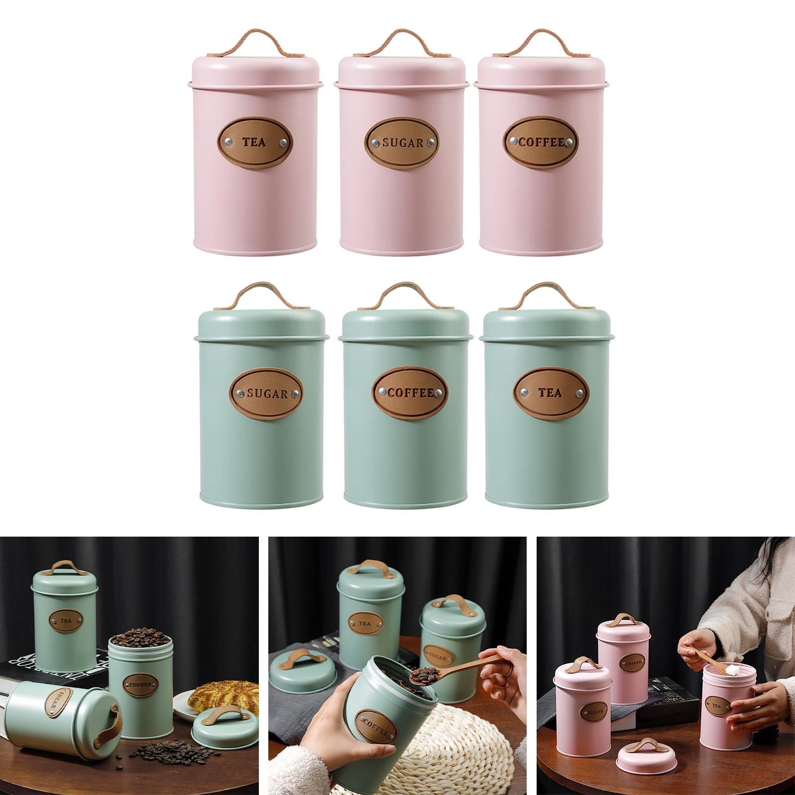 Coffee Tea Sugar Container Set - Juego de 3 Recipientes Multiusos para