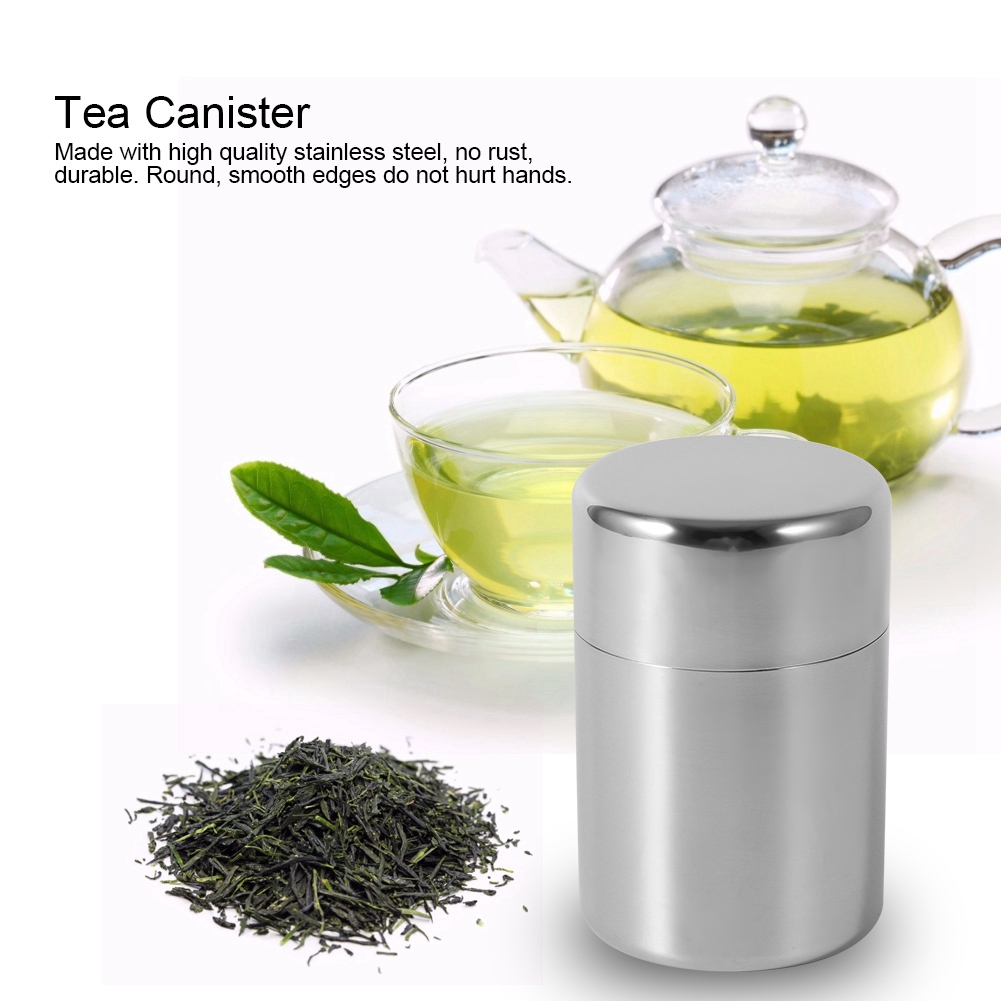 Canister Coffee Sugar Tea - Lata de Té de Acero Inoxidable,