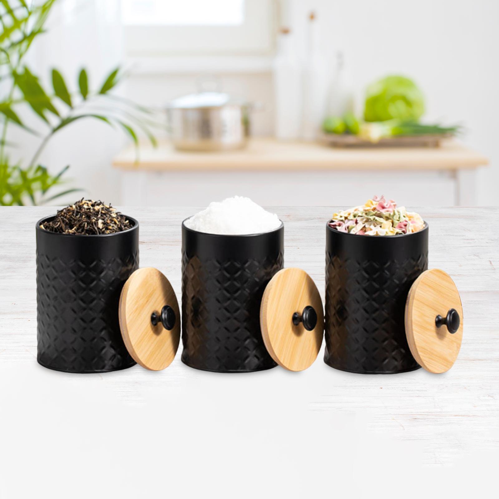 Coffee Tea And Sugar Canister Set - Juego de 3 recipientes para té,