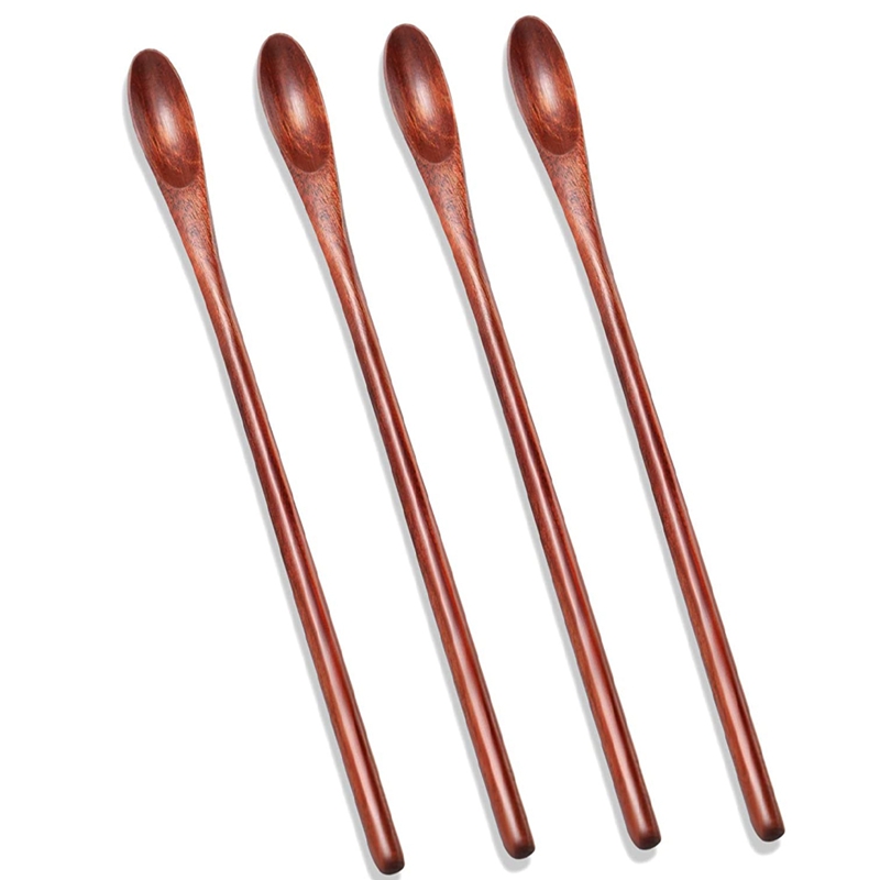 Coffee Tea Mix - Cucharas de madera para té helado
