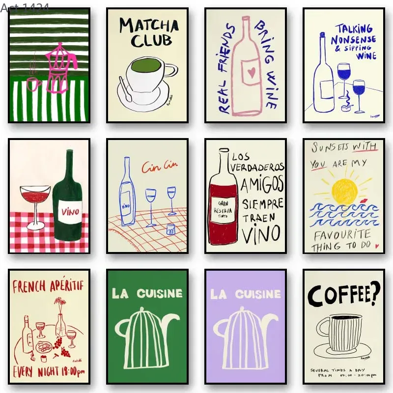 Coffee Tea Picture - (1 pieza sin marco) Póster minimalista