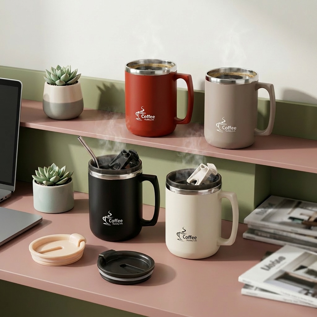 Taza Térmica de Viaje con Asa, - Coffee Tea Tumbler reseña y precio
