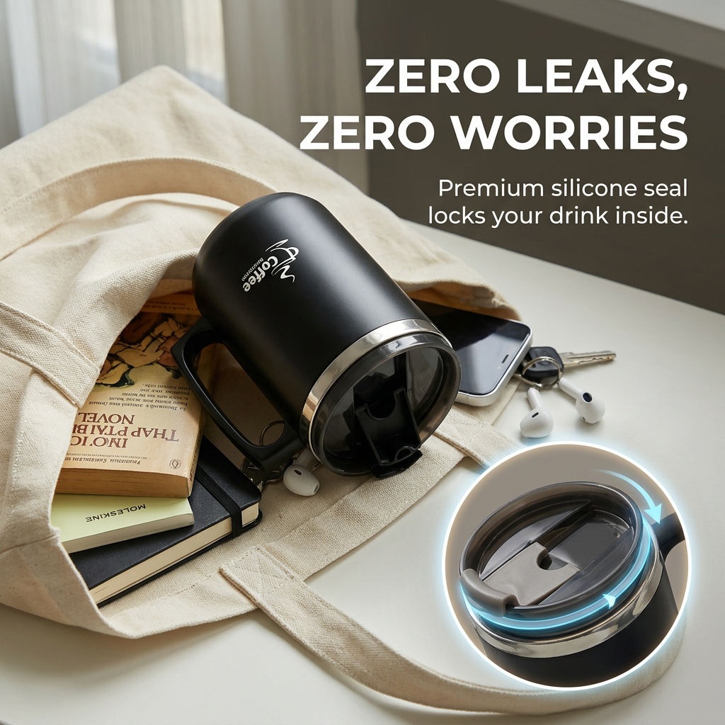 Taza Térmica de Viaje con Asa, - Coffee Tea Tumbler reseña y precio