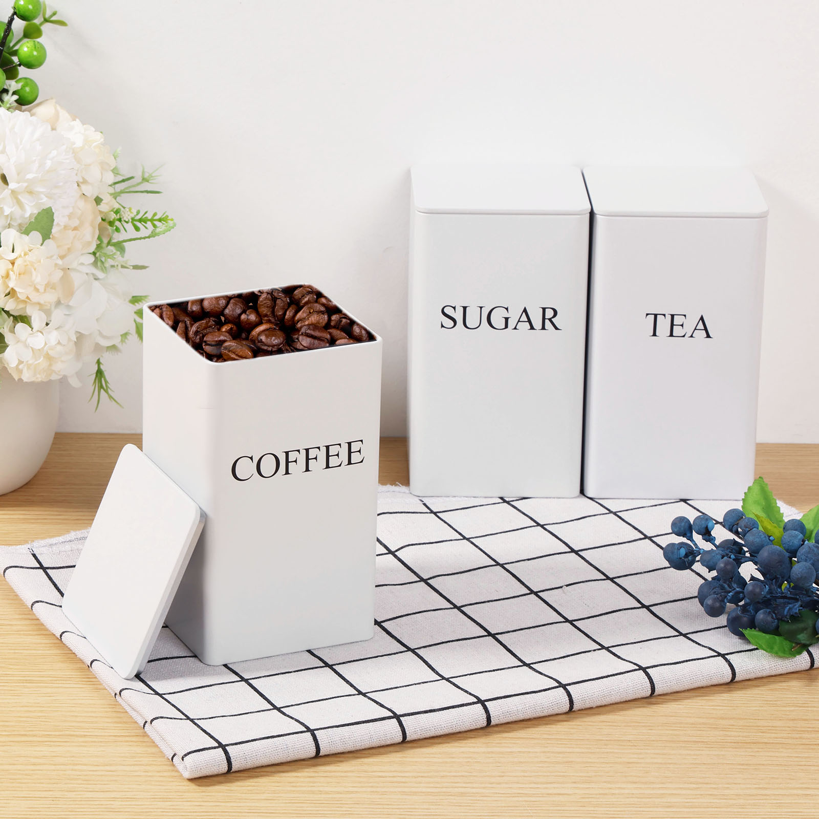 Botes de almacenamiento de gra - Canister Coffee Sugar Tea reseña y precio