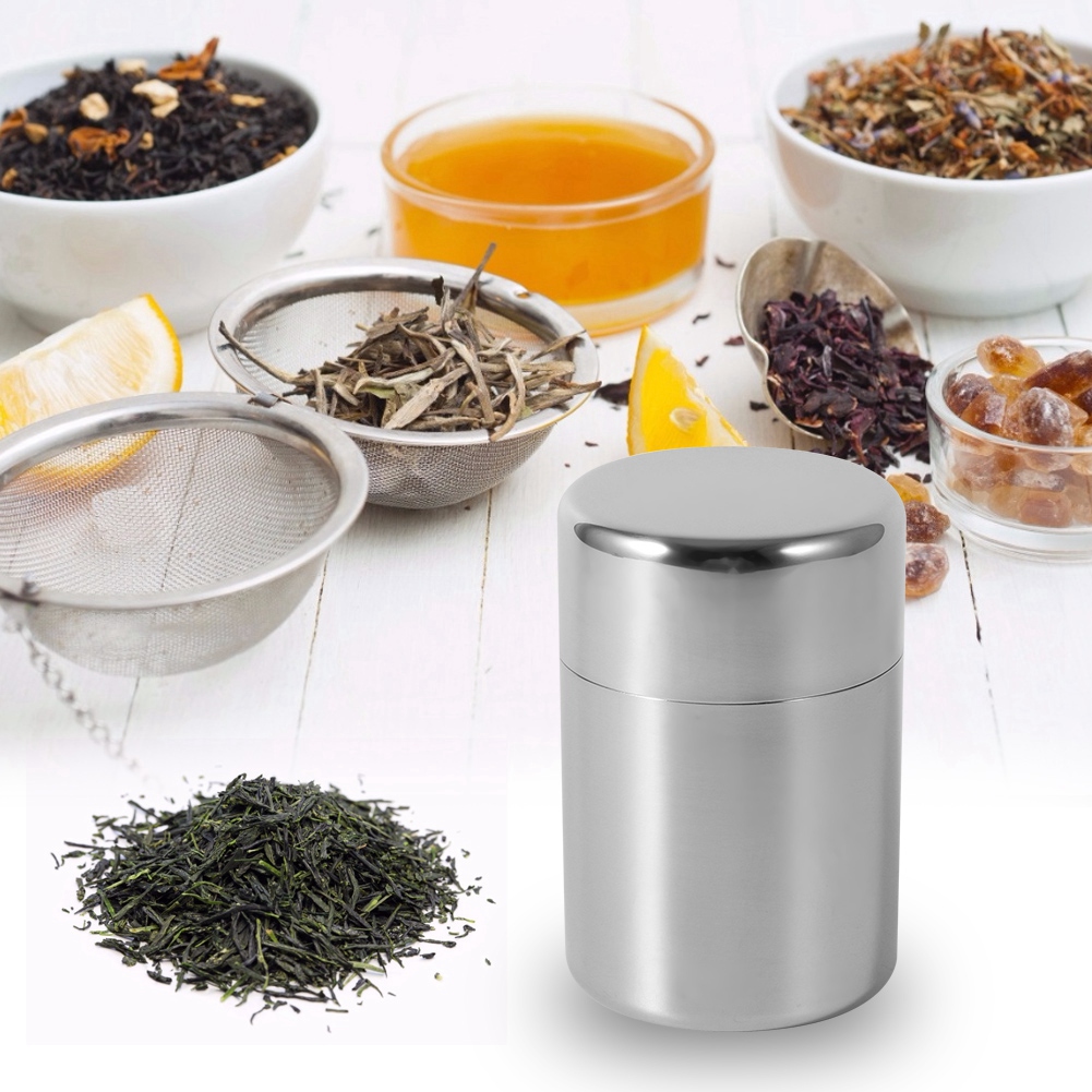 Lata de Té de Acero Inoxidable - Canister Coffee Sugar Tea reseña y precio