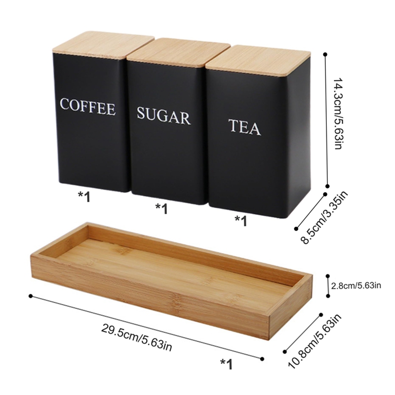 Juego de 3 Recipientes para Té - Canister Coffee Sugar Tea reseña y precio