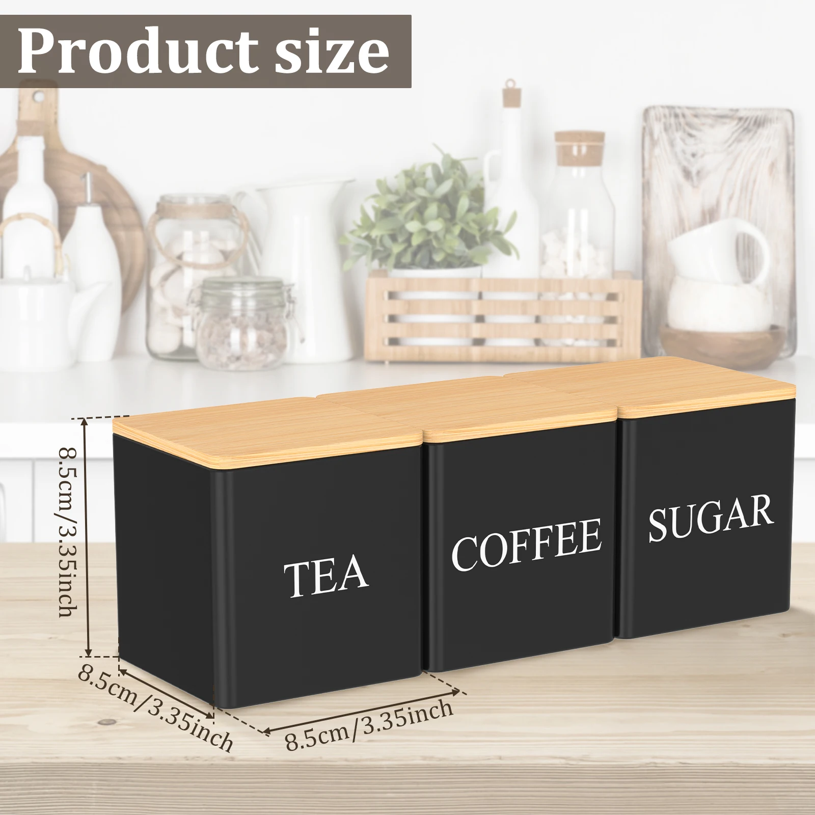 Juego de 3 recipientes para té - Coffee Tea And Sugar Canister Set reseña y precio