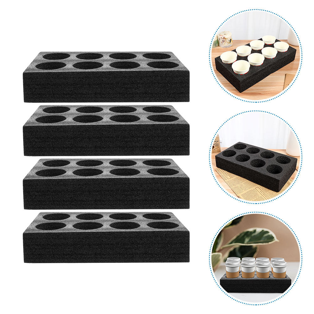 4 piezas de bandeja para bebid - Coffee Tea Cups reseña y precio