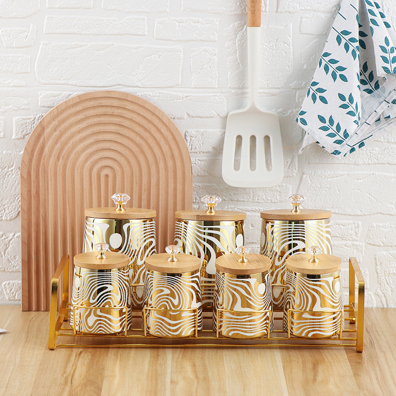 Juego de 7 botes de cocina de  - Canister Coffee Sugar Tea reseña y precio