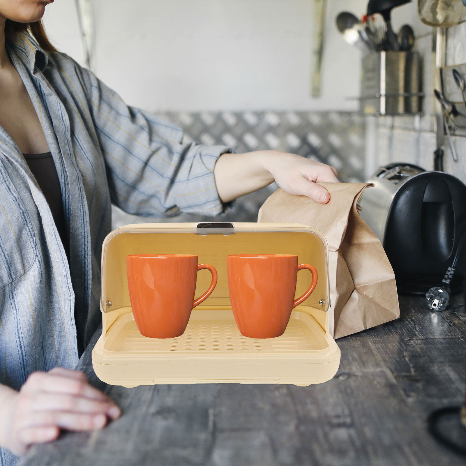 Organizador de Tazas con Tapa  - Coffee Tea Cups reseña y precio