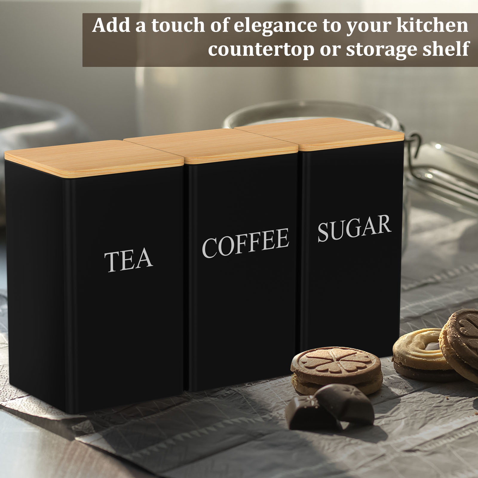 Tarro de almacenamiento de gra - Coffee Tea Sugar Container Set reseña y precio